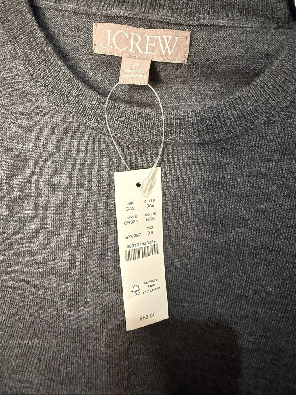 J. Crew Men's Crewneck Sweater - Charcoal